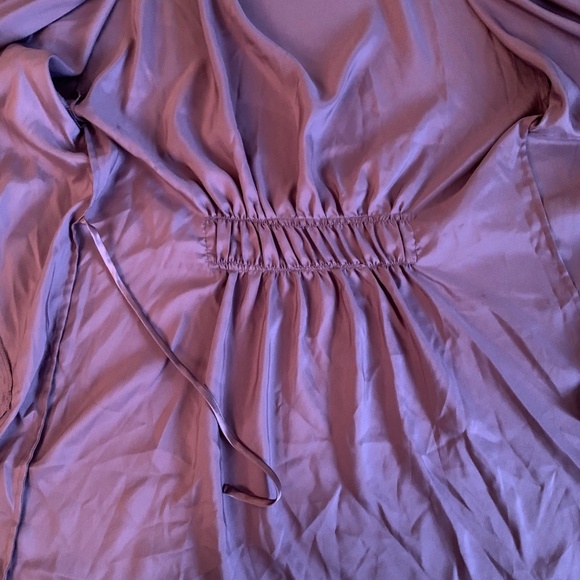 Victoria’s Secret Satin Kimono Robe Tie Front Women’s One Size Purple Bridal - Picture 10 of 14